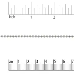 2.4mm Silver Color Ball Chain for Dog Tag and Military Style Necklaces and Jewelry Projects (1 Foot)