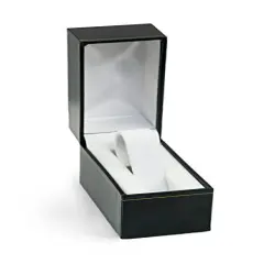 JewelrySupply Black Watch Box - White Watch Collar Inside