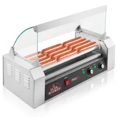 Olde Midway Electric Hot Dog Rollers with Cover, Commercial Grade Grill Cooker Machines