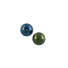 Green Iris Czech Pressed Glass Round Beads 4mm (Package of 10)