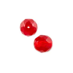 Czech Fire Polished Glass Round Beads 6mm Ruby (Package of 30)