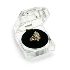 JewelrySupply Crystal Style Lucite Ring Box