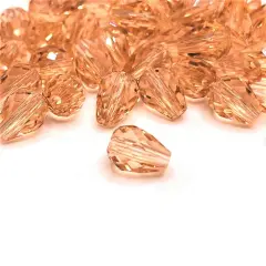 4, 20 or 50 Pieces: 6x8 mm Teardrop Light Pink Imitation Crystal October Birthstone Beads