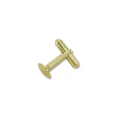 JewelrySupply Cufflink 10mm Pad Gold Color (2 Pairs)