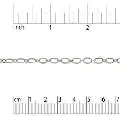 JewelrySupply Fancy Oval Cable Link Chain 3.5mm Antique Silver Plated (Sold by The Foot)
