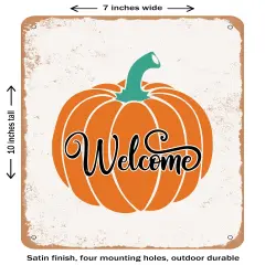 DECORATIVE METAL SIGN - Welcome - 7- Vintage Rusty Look