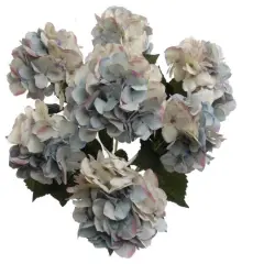 Artificial 20" Hydrangea Bush Lavender Blue - 7 Heads, 4 Pieces Set - Premium Faux Silk Flowers for Home Decor, Wedding, & Events
