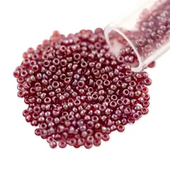 Miyuki Round Rocaille Seed Bead 15/0 Transparent Luster Raspberry