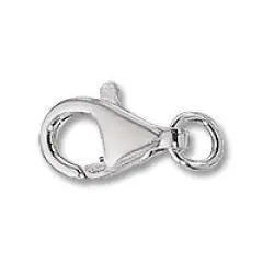 JewelrySupply Lobster Clasp 13x7mm w/Open Ring Sterling Silver (1-Pc)
