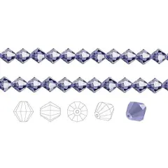 Preciosa Czech Crystal Beads Tanzanite Faceted Bicone 6mm Package of 144