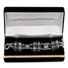 JewelrySupply Bracelet Box Black with Brass Trim