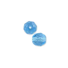 Czech Fire Polished Glass Round Beads 4mm Aqua (Package of 50)