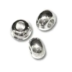 JewelrySupply Bead - Oval 3mm Sterling Silver Plated (12-Pcs)