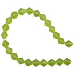 Valued Faceted Bicone 6mm Crystal Beads Peridot
