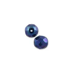Czech Fire Polished Rounds 4mm Blue Iris (Package of 10)