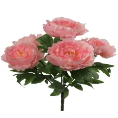 12-Pack Pink Peony Bush with 5 Silk Flowers & Foliage - Lifelike Floral Accents for Home D&eacute;cor & Arrangements, Floral Home by Artificial Flowers