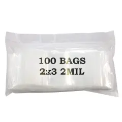 Clear Plastic Reclosable Zipper Bags 2x3 (Package of 100)