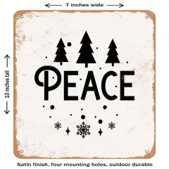 DECORATIVE METAL SIGN - Peace - 5- Vintage Rusty Look