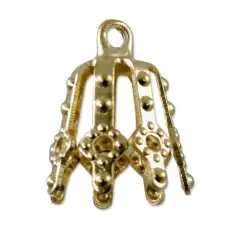 Bell Caps Jewelry Findings - 12mm Gold Plated (10-Pcs)