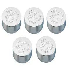 Renata Watch Battery Swiss Made Renata 384 or SR41SW Or AG3 1.5V (5 Batteries, 384 or SR 41 SW)