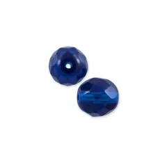 Czech Fire Polished Glass Round Beads 6mm Capri Blue (Package of 25)