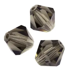 Preciosa Crystal Bicone Bead 6mm Black Diamond (Package of 40)