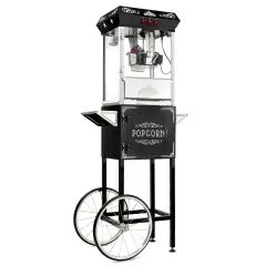 Olde Midway Vintage Style Popcorn Machine Maker Popper with Cart and 10-Ounce Kettle