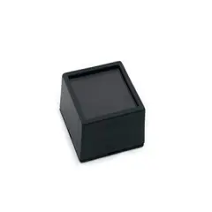 Glass Top Gem Jar 1" Square with Reversible Black and White Botton Pad (Package of 12)