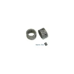 JewelrySupply Bead Large Hole Spacer 12.5mm Pewter Silver Plated (1-Pc)