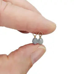 Tiny Aquamarine Charms with 14K Gold-Filled Wire, 2 pieces, Adorabilities