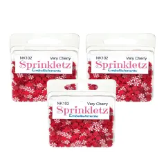 Buttons Galore Sprinkletz Embellishments for Crafts, Tiny Polymer Clay Shapes & Unique Designs - Very Cherry- 3 Pack