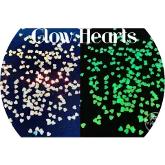 Polyester Glitter - Glow Hearts Glitter Shapes by Glitter Heart Co.&trade;