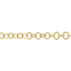 Smooth Flat Cable Chain 6.4mm Gold Plated (Priced per Foot) -