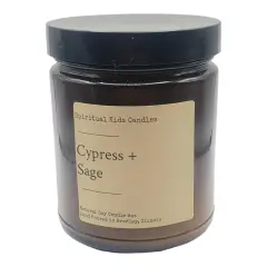 Cypress & Sage Soy Candle 8oz 35-40 Hour Poured with All Natural Soy Wax and Fragrant/ Essential Oils!