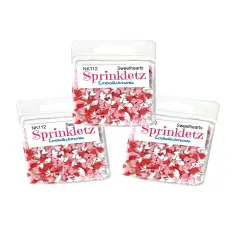 Buttons Galore Sprinkletz Embellishments for Crafts, Tiny Polymer Clay Shapes & Unique Designs - Sweethearts- 3 Pack