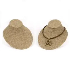 JewelrySupply Low Profile Necklace Display Bust Burlap (Pack of 2)