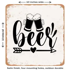 DECORATIVE METAL SIGN - Beer - 2 - Vintage Rusty Look