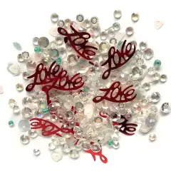 Buttons Galore Sparkletz DIY Craft Embellishments 30 Grams - 3 Packs of Love Affair
