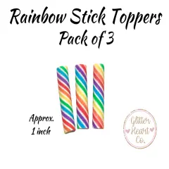 Fake Candy - Mini Rainbow Stick Toppers by Glitter Heart Co.&trade;