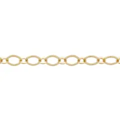 JewelrySupply Flat Oval Link Chain 6mm Gold Plated (Foot)