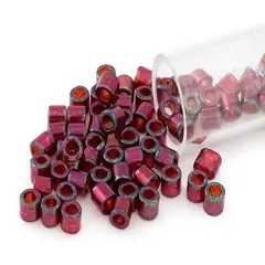 Miyuki Delica Seed Bead 8/0 Transparent Red Gold Luster