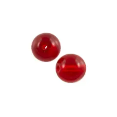 Czech Pressed Glass Round Beads 8mm Ruby (Package of 10)