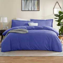 Nestl Double Brushed Microfiber Duvet Cover Set Royal Blue