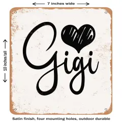 DECORATIVE METAL SIGN - Blessed Gigi- Vintage Rusty Look