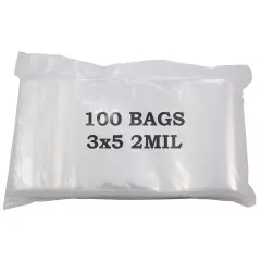 Clear Plastic Reclosable Zipper Bags 3x5 (Package of 100)
