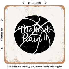 DECORATIVE METAL SIGN - Make It Rain - Vintage Rusty Look
