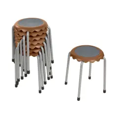 Daisy Stackable Stool Set, Flexible Seating, 8-Piece Chocolate