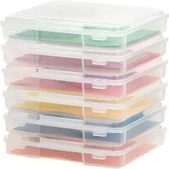 IRIS USA Fits 8.5" x 11" Plastic Portable Project Case, Board Games Storage Container, Clear