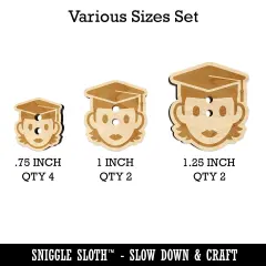 Occupation Student Graduate Cap Graduation Woman Icon Wood Buttons for Sewing Knitting Crochet DIY Craft