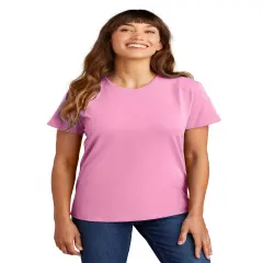 Port & Company&reg; Ladies Crew Neck Short Sleeve Essential Tee Candy pink
